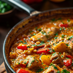 tagine with chicken pt with seasoning and spices